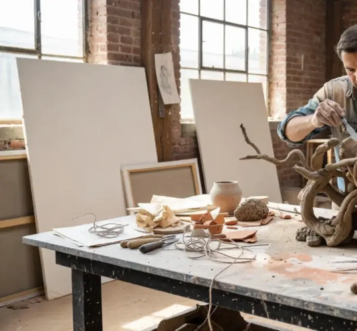 Artists working hands-on in the LOOP & FORM LTD studio