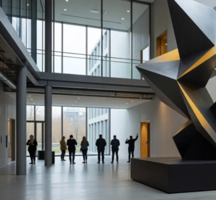 Large-scale statement sculpture installed within a contemporary architectural space.